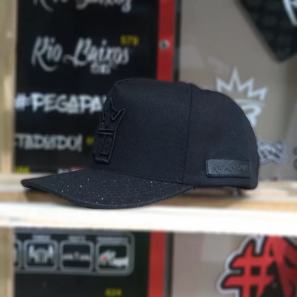 Boné trucker Preto com Glitter