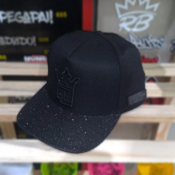 Boné trucker Preto com Glitter